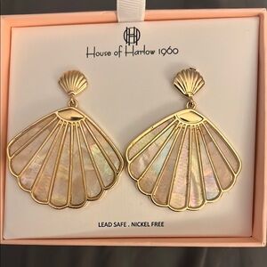 House of Harlow 1960 Gold Shell Earrings